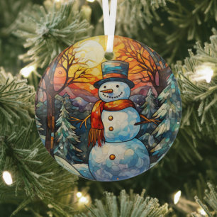Adorno De Cristal Vidrio de Snowman festivo