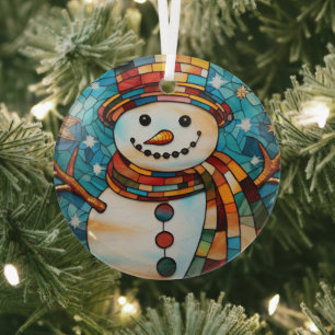 Adorno De Cristal Vidrio de Snowman festivo