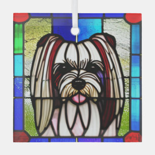 Adorno De Cristal "Vidrio manchado" de Biewer Terrier