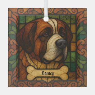 Adorno De Cristal "Vidrio manchado" personalizado de St. Bernard