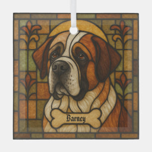 Adorno De Cristal "Vidrio manchado" personalizado de St. Bernard
