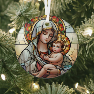 Adorno De Cristal Vidrio Manchado Religioso