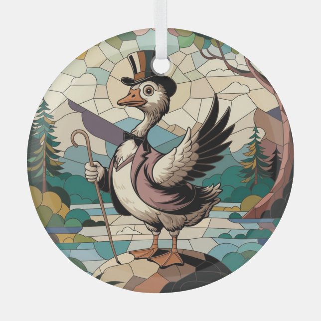 Adorno De Cristal Vidrio manchado, vidrio manchado de oca suave (Anverso)