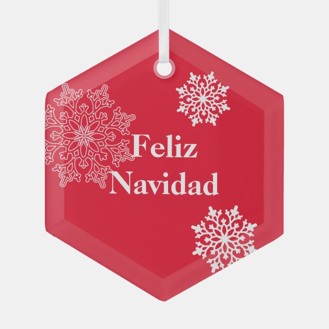 Adorno De Cristal Vidrio navideño Feliz Navidad (Anverso)
