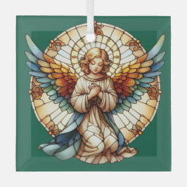 Adorno De Cristal Vidrio Reversible Angelical Teñido