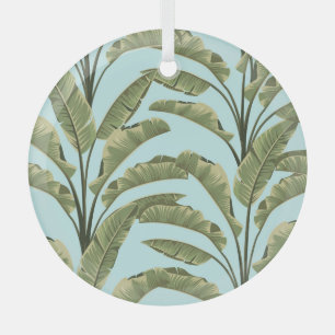 Adorno De Cristal Vintage Banana Leaves: Tropical Seamless.