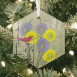Adorno De Cristal Vintage Bird Damask Bird Cage Christmas Ornamet<br><div class="desc">Ver más diseños de Navidades de Sandra Ver más diseños de Navidades de Sandra</div>