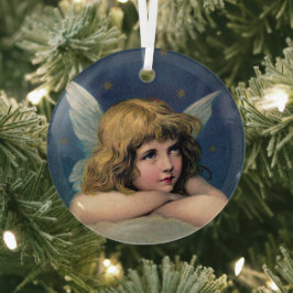 Adorno De Cristal Vintage Christmas Angel