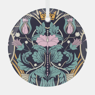 Adorno De Cristal Vintage floral, Art Nouveau, papel tapizado sin co