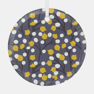 Adorno De Cristal Vintage floral delicado patrón botánico.