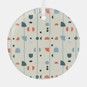 Adorno De Cristal Vintage geométrico: patrón fluido de mediados de s