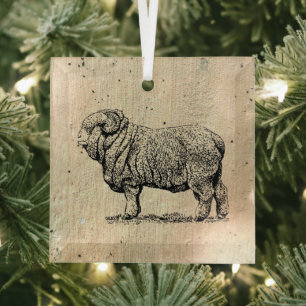 Adorno De Cristal Vintage Sheep