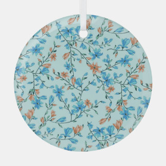 Adorno De Cristal Vintage simple: Patrón de tela floral