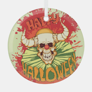 Adorno De Cristal Volante de Halloween: tema diabólico del payaso