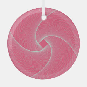 Adorno De Cristal Vórtice cuadrado, rosa terciopelo.