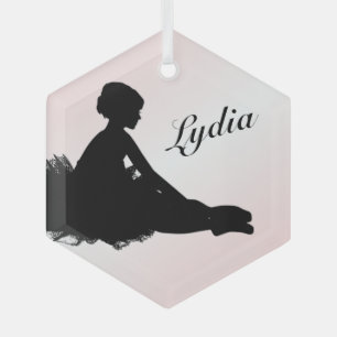 Adorno De Cristal Weary Ballerina Personalizada con Nombre Rosa