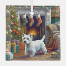 Adorno De Cristal West Highland Terrier Holiday 