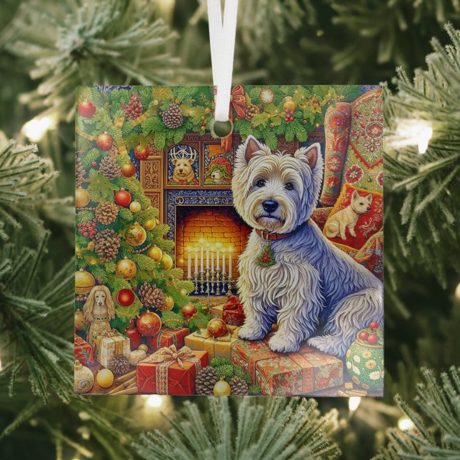 Adorno De Cristal West Highland Terrier Ornament (in situ)