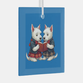 Adorno De Cristal West Highland Terriers Burns Night Reading Poetry