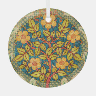 Adorno De Cristal William Morris Rosa Wreath: Arte y artesanía clási