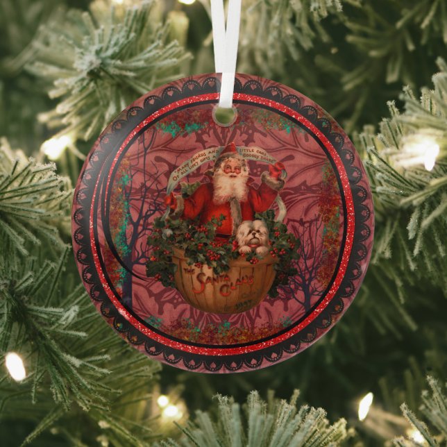 Adorno De Cristal William * Morris Santa Claus Burgundy (in situ)