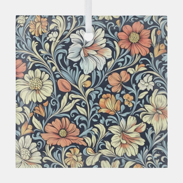 Adorno De Cristal William Morris style floral acanthus pattern (Anverso)