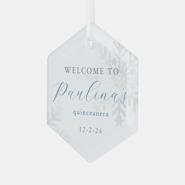 Adorno De Cristal Winter Mis Quince Quinceañera (Anverso Izquierdo)