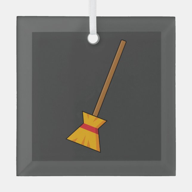 Adorno De Cristal Witch Broom (Anverso)