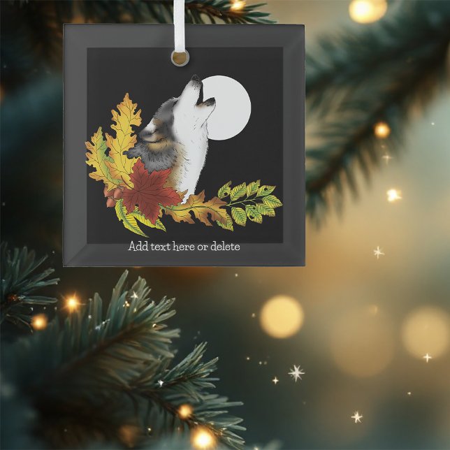 Adorno De Cristal Wolf Howling Moon (Subido por el creador)