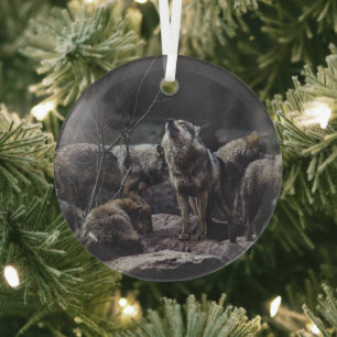 Adorno De Cristal Wolf Pack