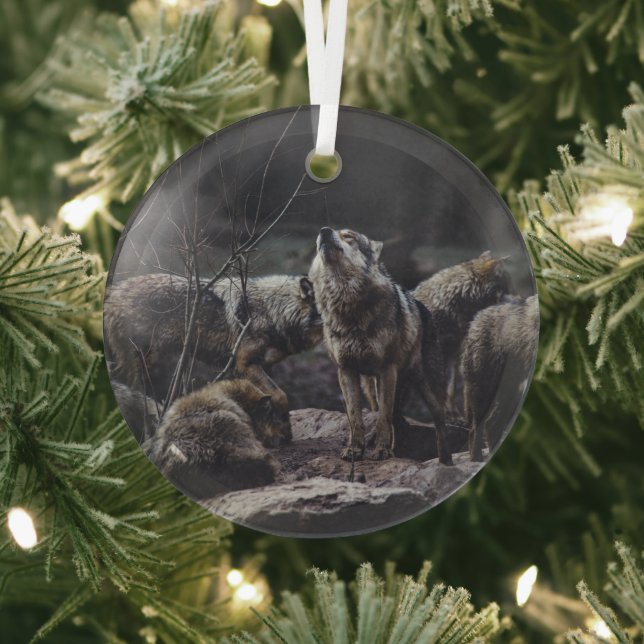 Adorno De Cristal Wolf Pack (in situ)