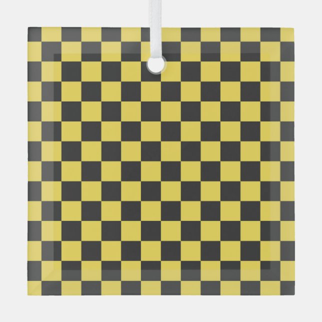 Adorno De Cristal Yellow and black checkerboard pattern (Anverso)