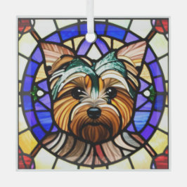 Adorno De Cristal Yorkshire Terrier "Vidrio Manchado"