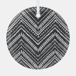 Adorno De Cristal Zigzag Stripes: Étnica de mano detenida