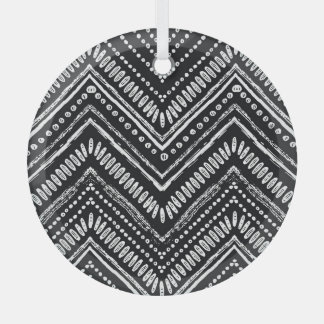 Adorno De Cristal Zigzag Stripes: Étnica de mano detenida