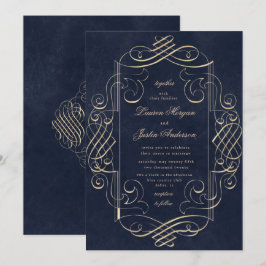 adorno de decoración dorada Boda Invitación