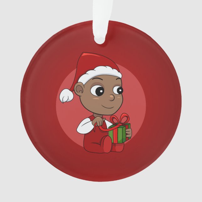 Adorno de dibujos animados de bebé de Navidad (Anverso)