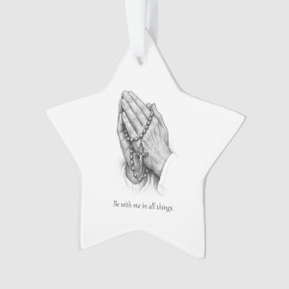 Adorno de estrella de acrílico de manos orando