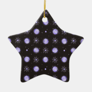 Adorno de Estrella de Cerámica con Lunares Morados