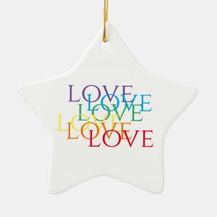 ADORNO DE ESTRELLA DE CERÁMICA RAINBOW LOVE