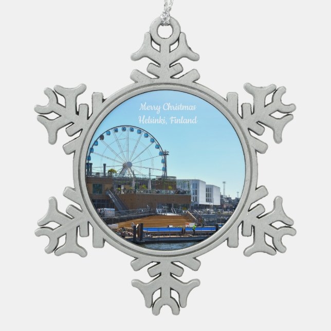 Adorno de Feliz Navidad Helsinki, Finlandia (Anverso)