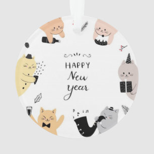 Adorno de foto de gato personalizado para Año Nuev