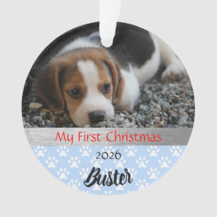 Adorno de Foto de la Primera Navidad del Cachorro