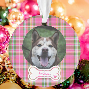 Adorno de foto de mascota personalizada hueso de c