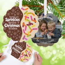 Adorno de Foto para Tarjeta de Navidad Espolvorea