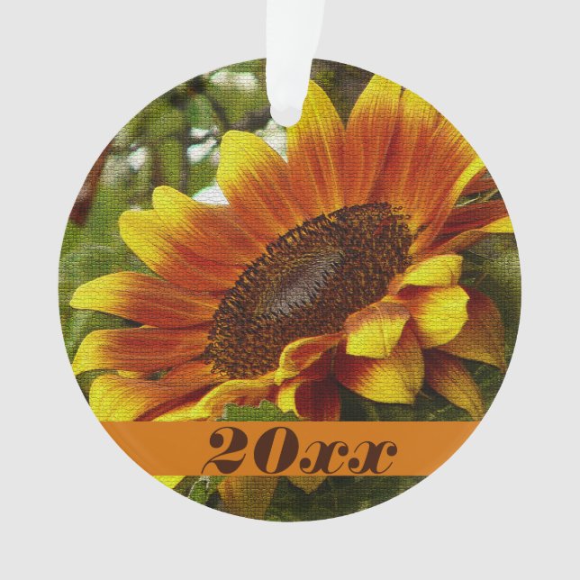 Adorno de Girasol Naranja y Amarillo (Anverso)