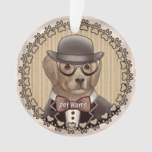 Adorno de Golden Retriever con gafas