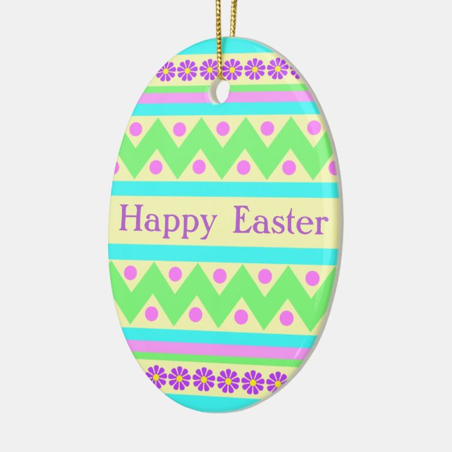 Adorno de huevo de Pascua de cerámica pastel (Izquierda)
