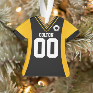 Adorno de Jersey de Fútbol Personalizado Negro/Ama