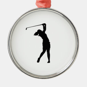 Adorno de metal con silueta de golf Ornamento fest
